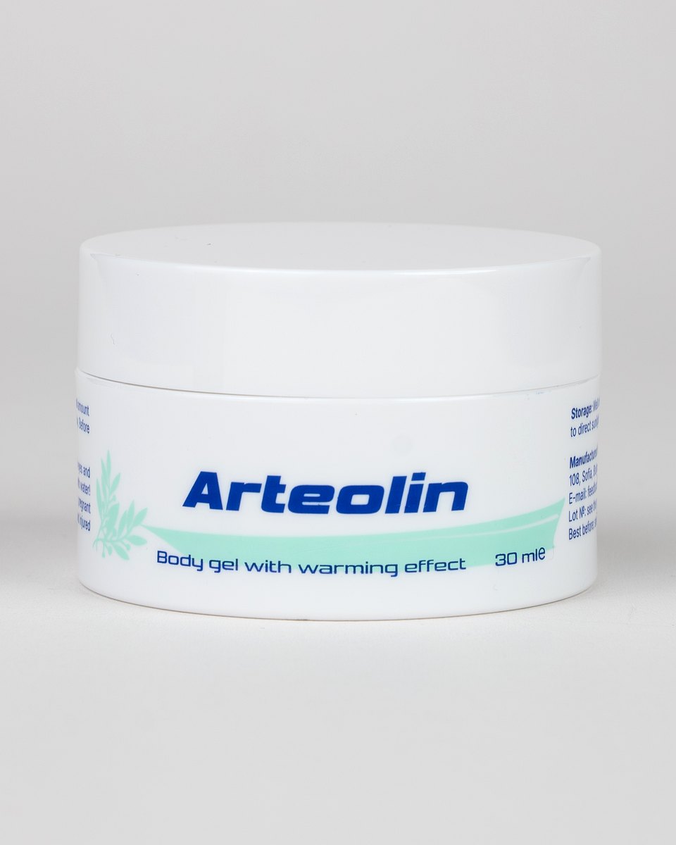 Arteolin 30 ml-es tégely fehér csavaros kupakkal, szemből fotózva
